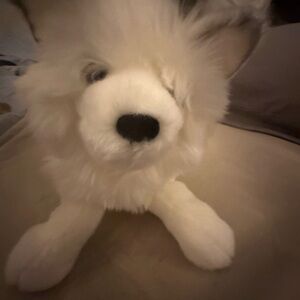 Douglas Fluffy White Plush Dog Toy